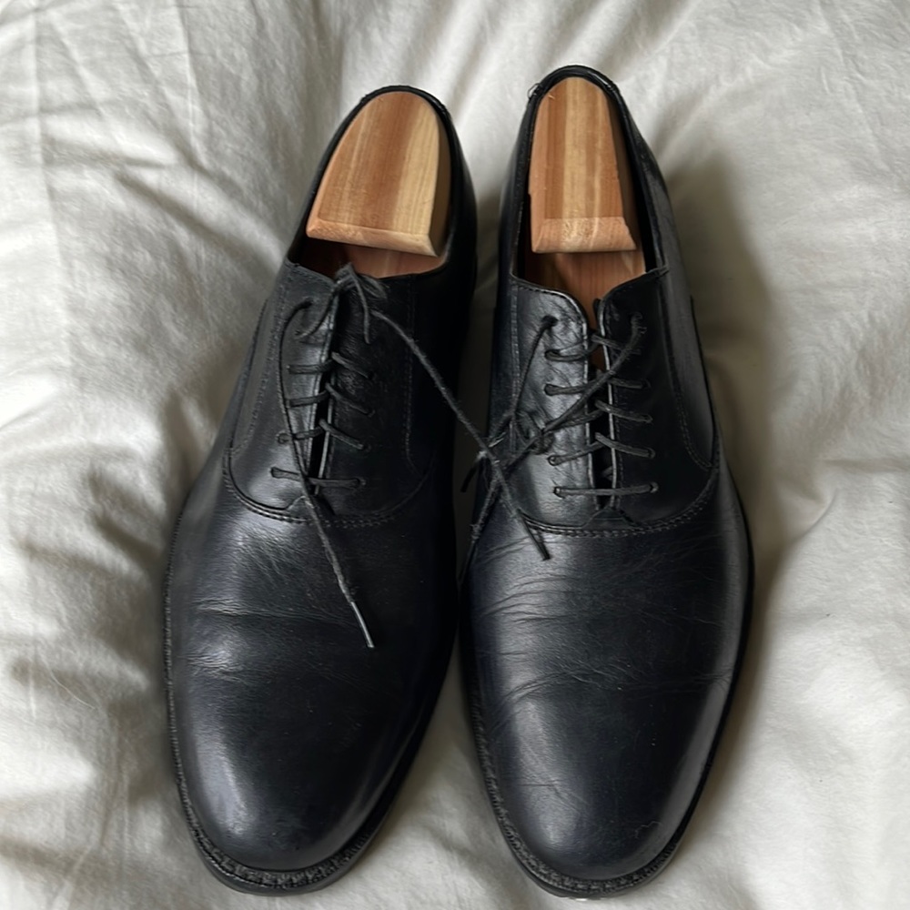 Cole Haan Air Madison Mens C10243 Black Leather Plain Oxford Dress Shoe 9M